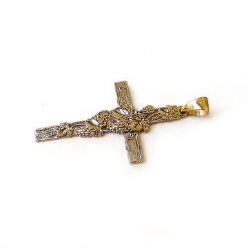 葡萄藤十字架項鍊吊墜，基督教青銅銅葡萄藤
