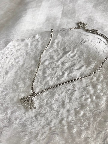【日本直送 名牌中古包】Christian Dior 克裡斯汀‧迪奧 項鏈 銀色 Logo vintage 古著 25hunz