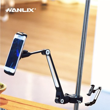 【Hanlix 亨利士】MIT台灣製 Kudi Clip夾頭固定拉伸手機架-夾具式【3625098】行李箱手把桿手機架、自行車手機架、外出夾式懶人支架