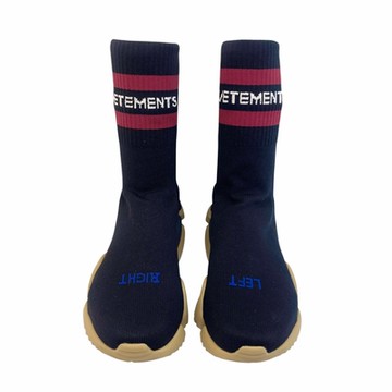 VETEMENTS REEBOK Sock限量聯名款品牌字母LOGO針織連襪靴(#38.5)