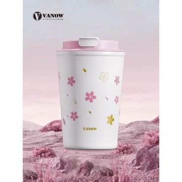 Vanow保溫杯女生咖啡杯2025新款高顏值隨行外出攜帶316不銹鋼水杯