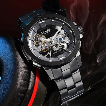 鵲橋鏤空 鐵灰鋼帶 灰面 霧砂黑