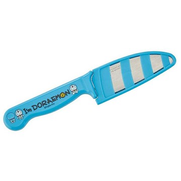 小禮堂 哆啦A夢 安全菜刀 附蓋 不鏽鋼菜刀 水果刀 安全刀 親子廚具 (藍 文字) 4973307-517723