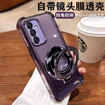 三星A54手機殼A54 5G保護殼A5460硅膠套帶鏡頭膜全包防摔GalaxyA54 5g透明硬殼三星A54后外殼男女磁吸帶支架