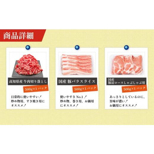 ふるさと納税 高知県 高知市 お肉の定期便　バラエティセット　(３か月)　お肉合計約4.5kg