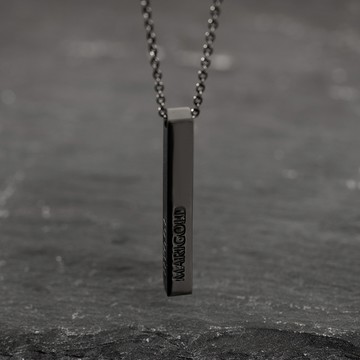 [鈦鋼]MARIGOLD愛的不同面4種幸福語言項鍊【KMD090】-黑