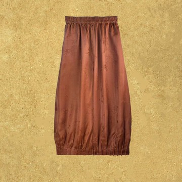 瓊羽 新中式復古紅云紗 燈籠褲