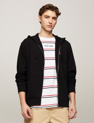 標誌徽章寬鬆拉鍊連帽衫