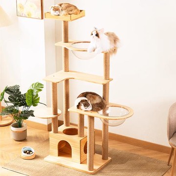 HappyLife 實木太空艙貓跳台 B款 Y12002