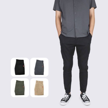 超柔棉修身彈力長褲－黑色