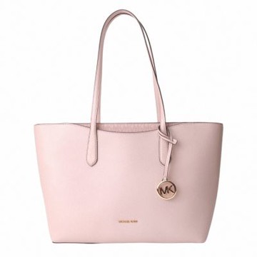 MICHAEL KORS 鵝卵石紋皮革肩背托特包(嫩粉色)大