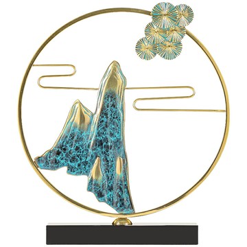 禾信純銅山石擺件創意家居客廳酒柜玄關桌面裝飾品新家喬遷禮品