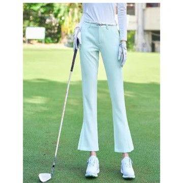 高爾夫褲子女高爾夫服裝秋季女褲微喇叭開衩長褲golf運動球褲淺綠