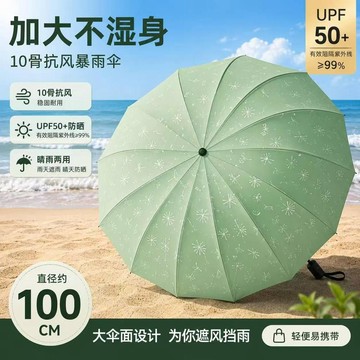 小店嚴選🥭十骨大號黑膠太陽傘新防曬傘女紫外線雙人兩用清新印花遮陽傘CT