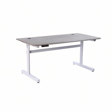 E-home 一片式鴨嘴斜沿雙節USB電動記憶升降桌-寬150cm-兩色可選白架