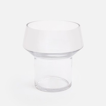 克萊歐造型透明玻璃花器17cm 曲線柱形