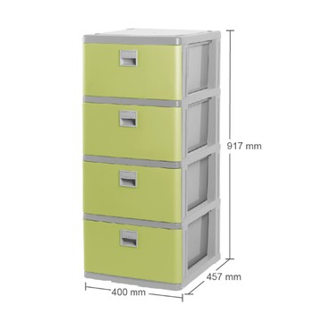 美好生活四層收納櫃(無輪)-綠色