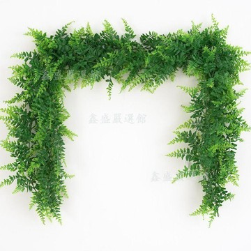 💖臺灣-出貨💖新款波斯藤條仿真花藤婚慶弔頂路引布置牆面假花藤蔓商場裝飾蕨葉03cF