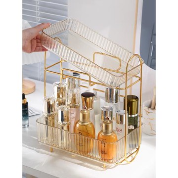 梳妝臺桌面輕奢化妝品收納盒家用護膚品收納架置物架面膜整理盒子
