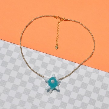 藍色刺刺項鍊/ 壓克力項鍊