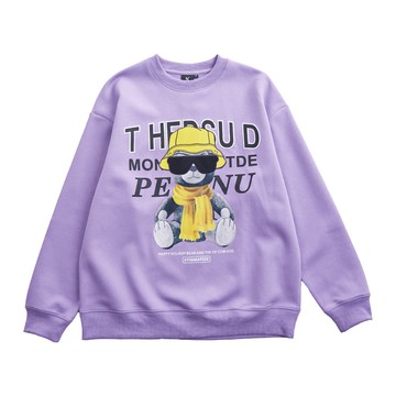 圍巾小熊卡通大學T