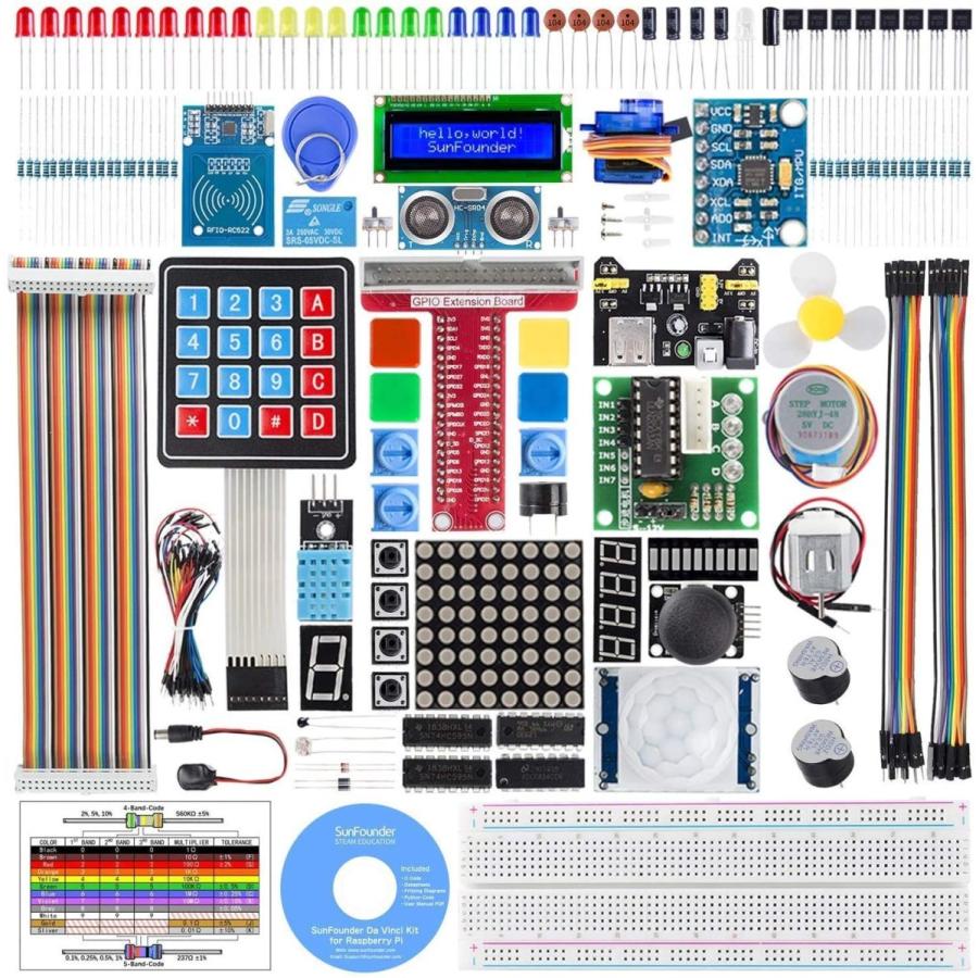 SunFounder Raspberry pi スターター電子工作キット, ラズパイプログラミング, 日本語説明書400 ページ詳細な教本と