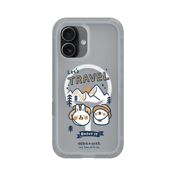 iPhone 17 AirX 流變灰 - 懶散兔與啾先生 Lazy Rabbit and Mr.Chu - Let's travel