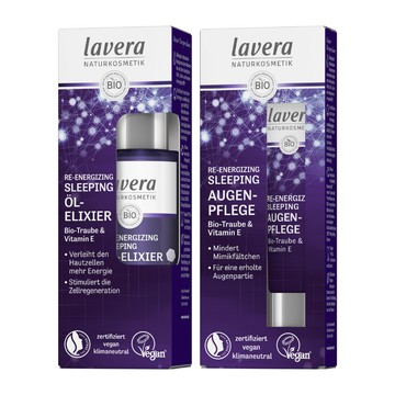 德國 Lavera 晚安眼霜 15ml 晚安精華液 30ml 眼霜 精華 保養 夜間 保濕 附發票【心心哈德】現貨 全館499超取免運｜滿額領券最高現折$200｜雙12嘉年華⚡專櫃 美妝 香氛 保養 禮享保養 香約聖誕 美的三次方