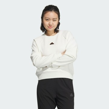 【ADIDAS】TECH CREW 白 女 LOGO 長袖 休閒 大學T JJ1109