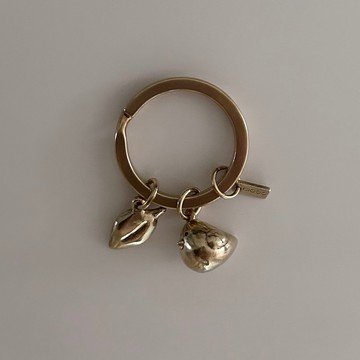 森林小物—小鳥&竹柏 2件組 黃銅鑰匙圈吊飾