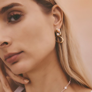 SLOW ROVER｜多重宇宙 平行時空珍珠垂墜耳環 - 厚鍍18K金 - 耳針款