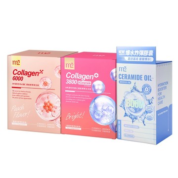 APP限定x抗夏補給組【m2美度】超能膠原水光飲+膠原新生飲8入+水光精粹膠囊24入