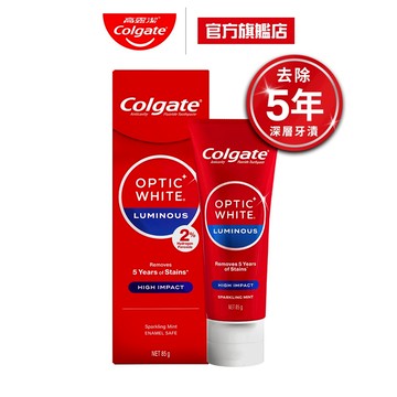 【高露潔】OPTIC WHITE光感．白 2% Luminous 高效煥白牙膏85g(美白牙齒/IU代言)
