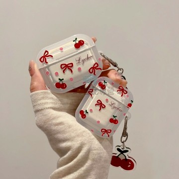 現貨隔日達🔥蘋果耳機保護套 防摔殼 airpods藍牙耳機外殼 可愛櫻桃掛件 airpods4保護殼 蘋果藍芽耳機殼