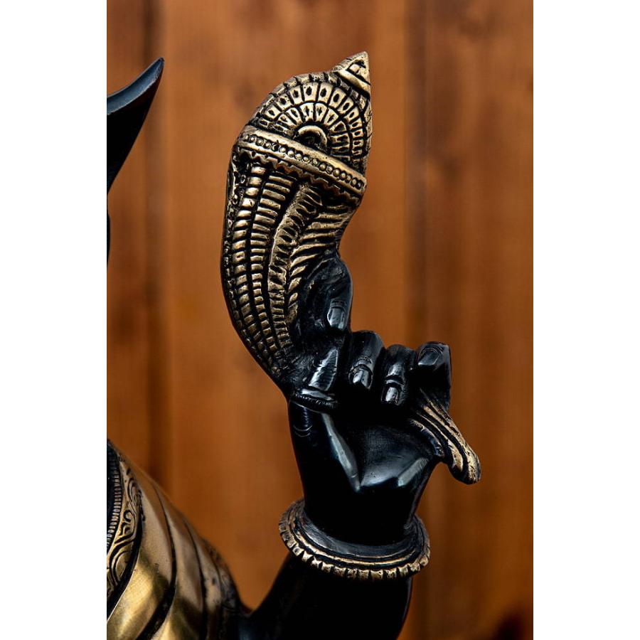 送料無料 ガネーシャ像 ブラス製 ヒンドゥー 神様像 真鍮黒塗仕上げ ガネーシャ神像 53cm インド 置物