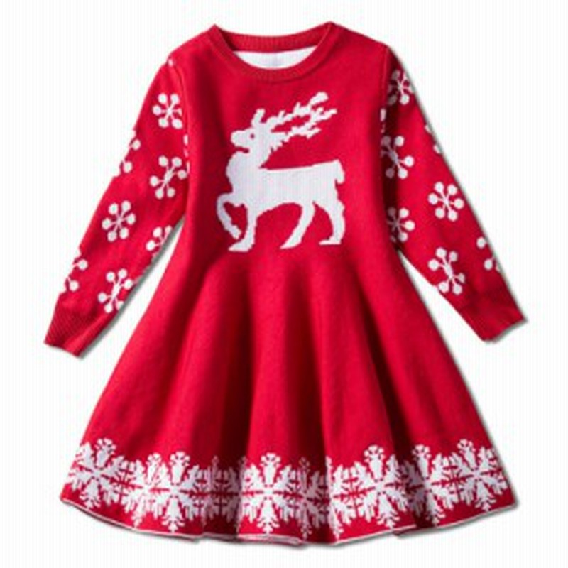クリスマス衣装 子供ドレス キッズワンピース お出かけ 発表会ワンピース キッズ 女の子 サンタクロース 冬 ニット 赤 ネイビー 100 140c 通販 Lineポイント最大1 0 Get Lineショッピング