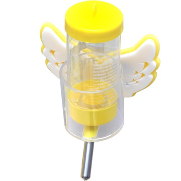 天使翅膀倉鼠飲水器 80ml + 支架套組  1個  黃色的