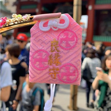 日本淺草寺良緣正緣招桃花お守り桃花守守護