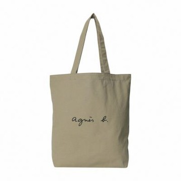 agnes b. agnes b.黑標字母帆布手提側肩背包(茶褐色)