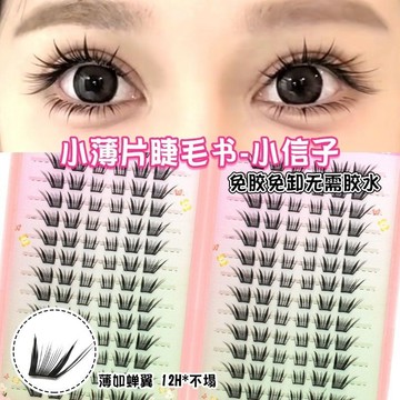 🌸台灣出貨🌸魔仙睫免膠假睫毛小信子大容量睫毛書小薄片自然模擬濃密捲翹單簇