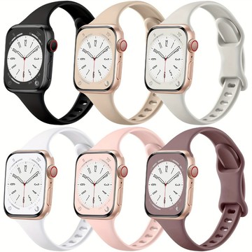 【台灣出貨】新款適用 Apple iwatch45蘋果 小細腰 硅膠手錶帶  小蠻腰女 修身款