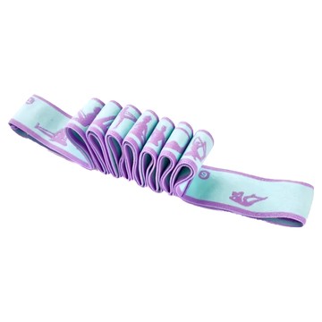 理享家 9分格體式 瑜珈健身拉力繩  藍紫色  1條  115x4cm