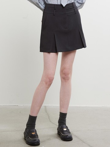 Double Belt Miniskirt_Gray