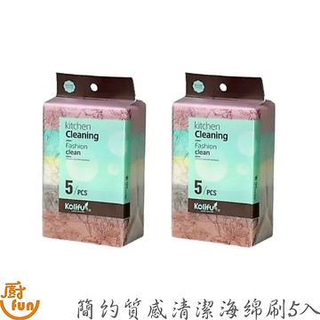 簡約質感清潔海綿刷5入 清潔海綿 海綿刷 雙面海綿刷 菜瓜布 洗碗海綿刷 雙面清潔布 雙面清潔刷 百潔布 雙面百潔布