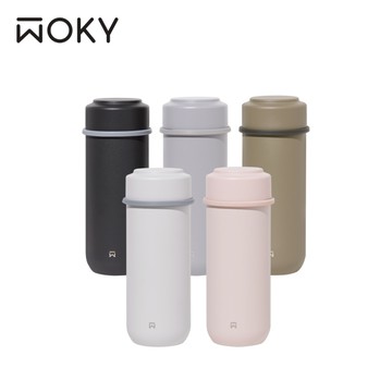 【WOKY 沃廚】輕量陶瓷保溫杯260ml(含濾網)(無塗層)