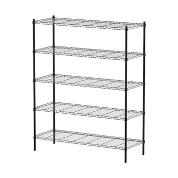 【dayneeds】輕型 120x45x150公分五層烤黑波浪架