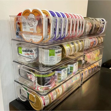 罐頭/餐包收納盒🍀 收納盒 收納罐 透明收納盒 寵物用品 狗狗用品 貓咪用品 桌面收納箱 透明貓糧食收納 狗狗罐頭收納