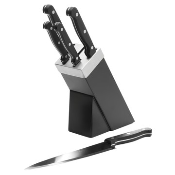 KitchenCraft 刀架 + 刀具5件組  廚師刀 + 肉刀 + 麵包刀 + 雕刻刀 + 削皮刀 + 刀座  1組