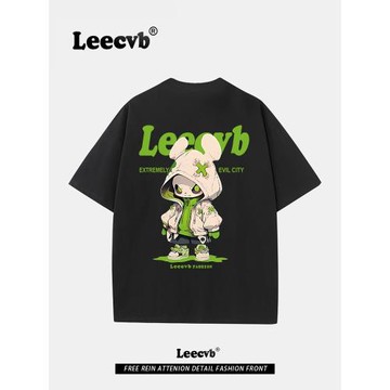 Leecvb官方聯名|奧特萊斯| 時尚潮牌男女同款短袖t恤寬松百搭印花