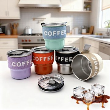 不銹鋼咖啡杯便攜保溫杯戶外用品隨手杯帶蓋水杯冰美式咖啡拿鐵杯